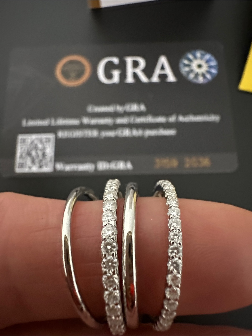 GRA Cert Moissanite 925 Silver 4.3 ctw VVS D Pavé Ring. 4 Rings Looped - Picture 2 of 13